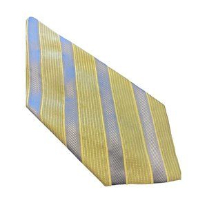 Tasso Elba Spa Lime Green with Blue Strips Mens Tie
